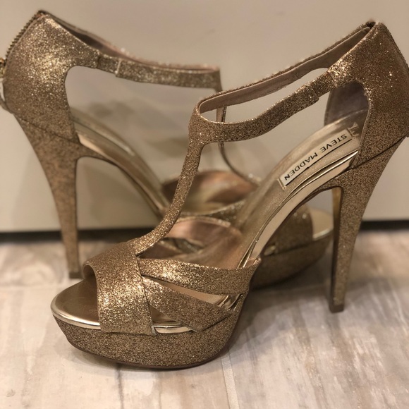 Gold glitter heels - Picture 3 of 6